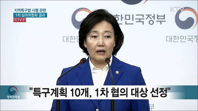 지역특구법 시행, 제 1차 심의위원회 개최 내용 및 향후 계획