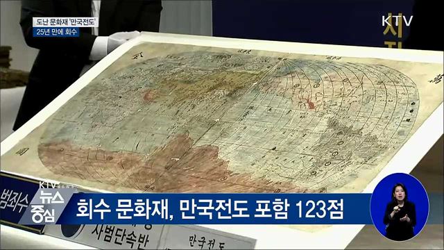 도난 문화재 '만국전도' 25년 만에 회수