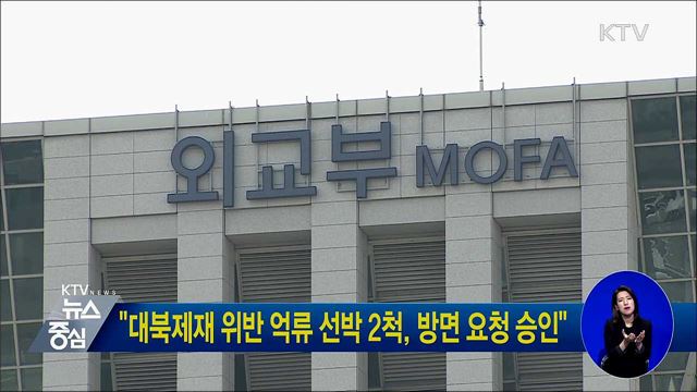 "대북제재 위반 억류 선박 2척, 방면 요청 승인"