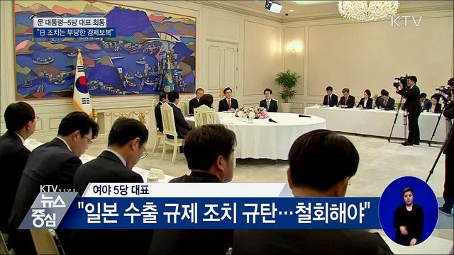 문 대통령-5당 대표 "日 조치는 부당한 경제보복"