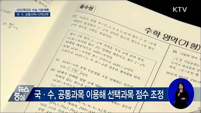 2022학년도 수능 국어·수학, 공통+선택과목