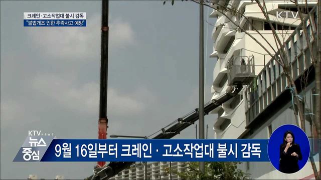 크레인·고소작업대 불시 감독···"추락사고 예방"
