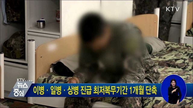 이병·일병·상병 진급 최저복무기간 1개월 단축