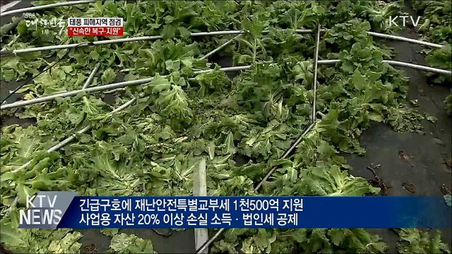 태풍 피해지역 점검···"신속한 복구·지원" 