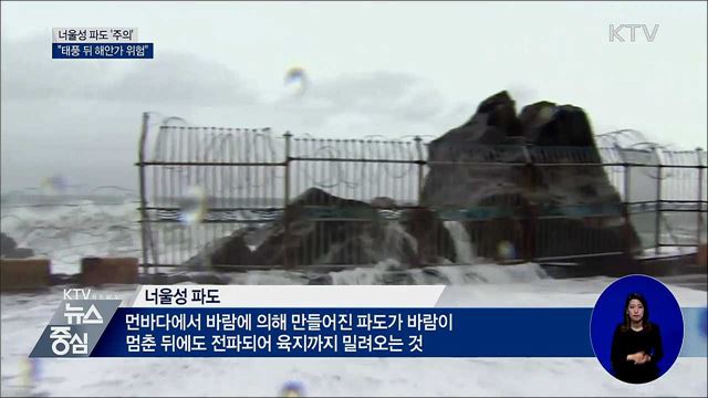 너울성 파도 '주의'···"태풍 뒤 해안가 위험"
