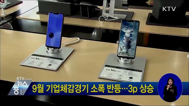 9월 기업체감경기 소폭 반등···3p 상승