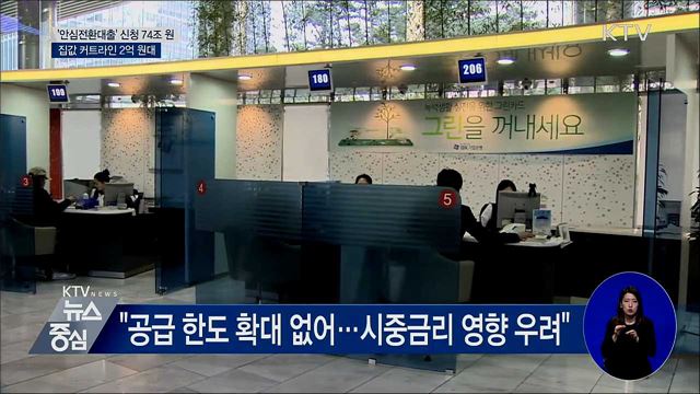 '안심대출' 신청 74조 원···집값 커트라인 2억 원대