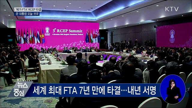 '메가 FTA' RCEP 타결···문 대통령 오늘 귀국