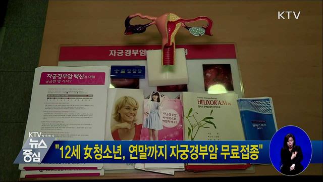 "12세 女청소년, 연말까지 자궁경부암 무료접종"