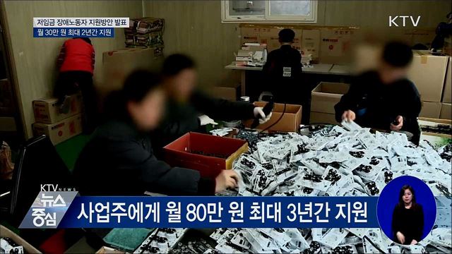 장애인 노동자 임금 개선···월 30만 2년간 지원