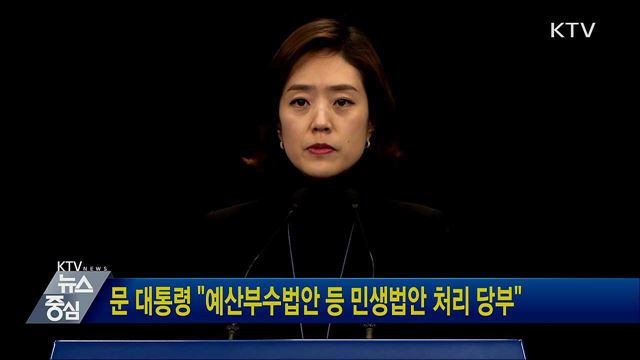 문 대통령 "예산부수법안 등 민생법안 처리 당부"