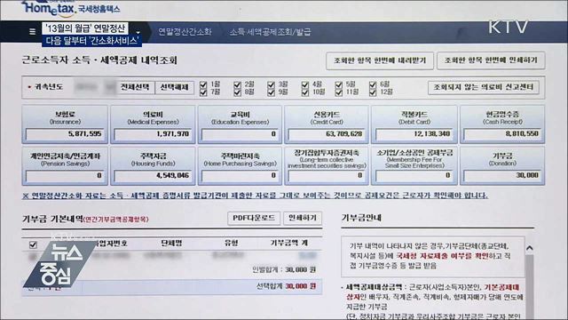 '13월의 월급' 연말정산···다음 달부터 '간소화서비스'