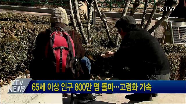 65세 이상 인구 800만 명 돌파···고령화 가속