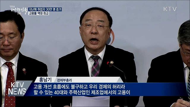 지난해 취업자 30만 명 증가···고용률 역대 최고
