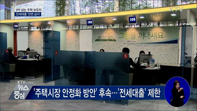 시가 9억 넘는 주택 보유자 '전세대출 금지'