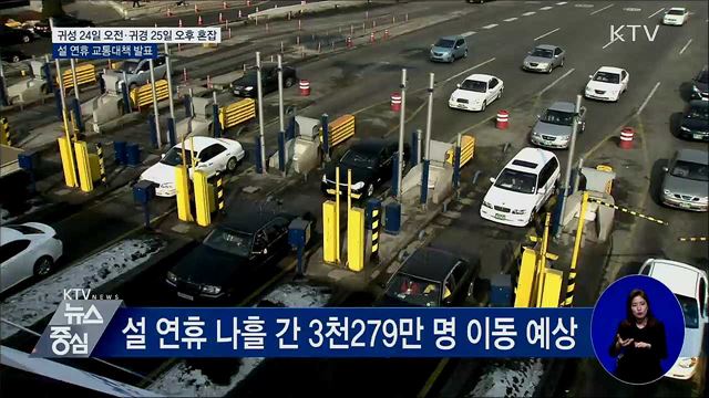 "귀성 24일 오전·귀경 25일 오후 가장 혼잡"
