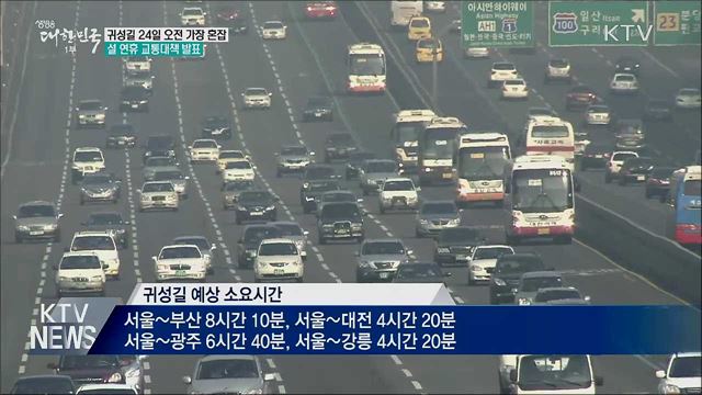"귀성길 24일 오전 가장 혼잡"···교통대책 발표