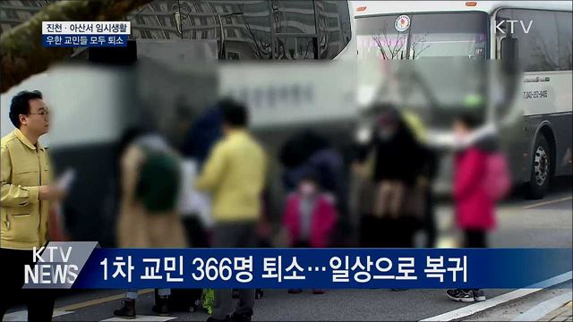 진천·아산 임시생활 우한 교민들 모두 퇴소