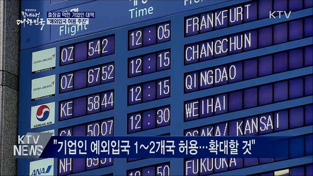 문 대통령 "기업인 예외입국 허용 추진" 지시