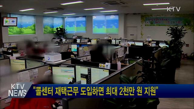 "콜센터 재택근무 도입하면 최대 2천만 원 지원"