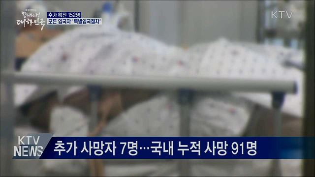 추가 확진자 152명···모든 입국자 '특별입국절차'