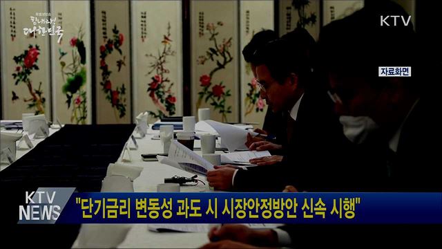 "단기금리 변동성 과도 시 시장안정방안 신속 시행"