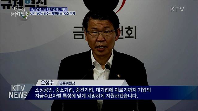 긴급경영자금 대기업까지 확대···CP, 80% 인수