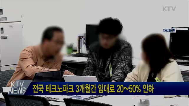 전국 테크노파크 3개월간 임대료 20~50% 인하