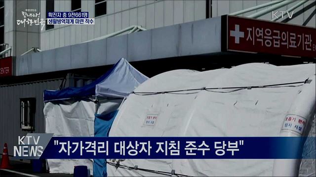 확진자 총 9천661명···생활방역체계 전환 준비