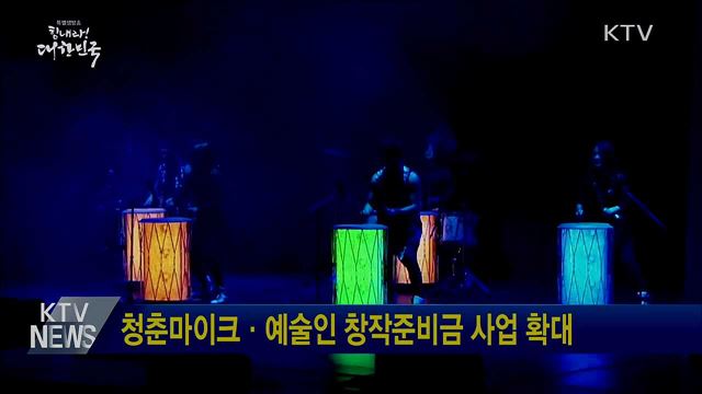 청춘마이크·예술인 창작준비금 사업 확대