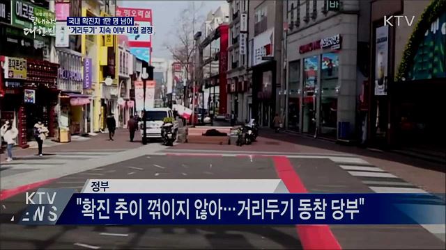 확진 1만명 넘어···'거리두기' 지속 여부 내일 결정