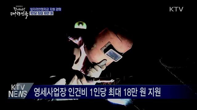 영세사업장 인건비 1인당 최대 18만 원 지원