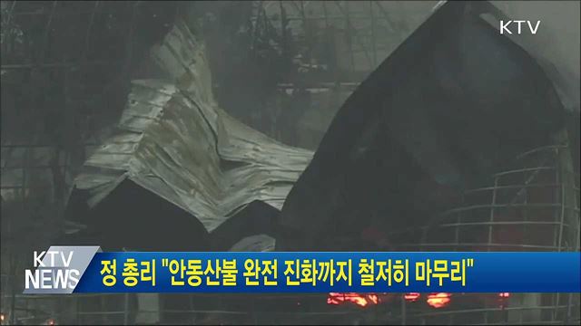 정 총리 "안동산불 완전 진화까지 철저히 마무리"