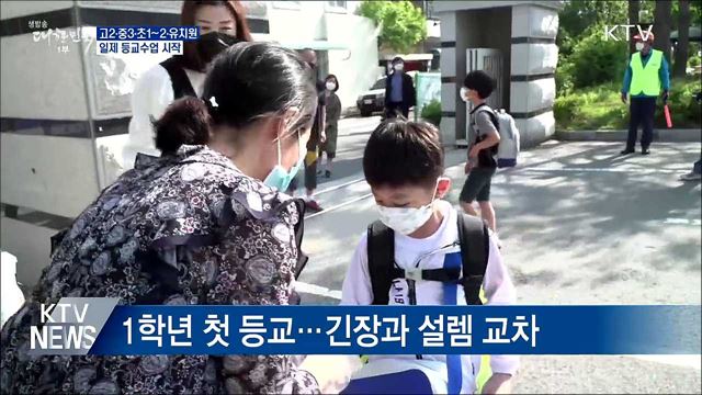 고2·중3·초1~2·유치원 등교수업 시작