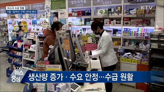 "마스크 수급 원활"···구매 5부제 폐지