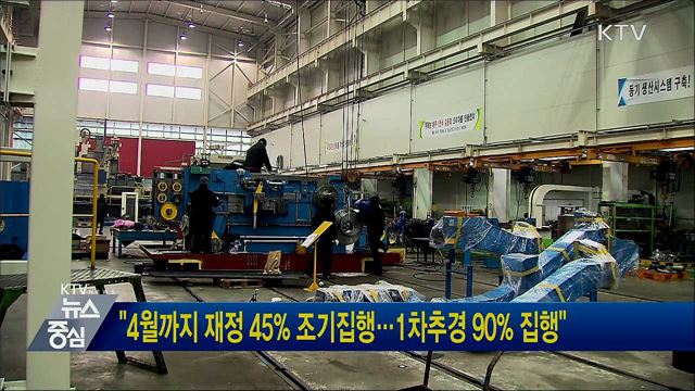 "4월까지 재정 45% 조기집행···1차추경 90% 집행"