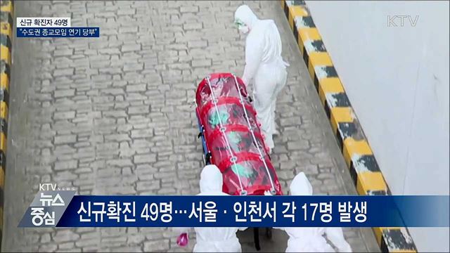 신규 확진 49명···"수도권 종교모임 연기 당부"