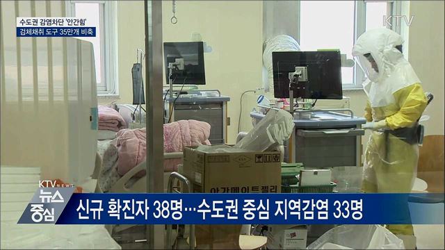 신규확진 38명···검체채취 도구 35만개 비축