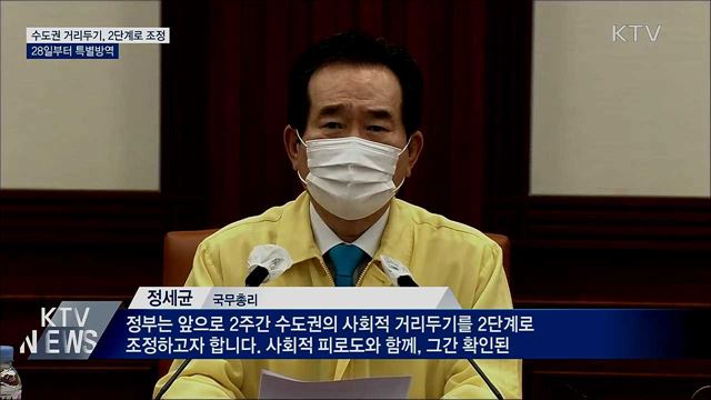 수도권 거리두기 2단계로 완화···28일부터 특별방역