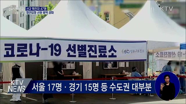 신규 확진 47명···항만 방역 강화