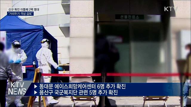 신규 확진 이틀째 2백 명대···"거리두기 격상 검토"