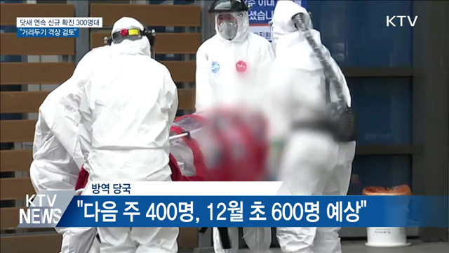 신규 확진 330명···"거리두기 격상 검토"