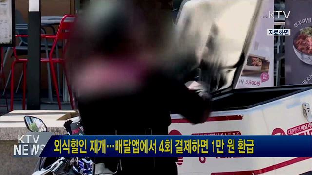 외식 할인 재개···배달앱에서 4회 결제하면 1만 원 환급