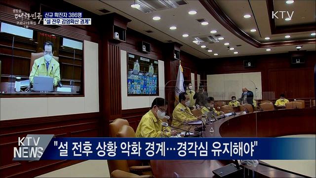신규확진 386명···"설 전후 감염확산 경계"