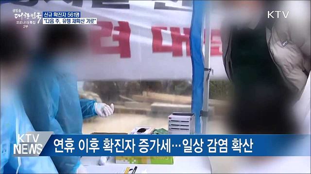 신규확진 561명···"다음 주, 유행 재확산 기로"