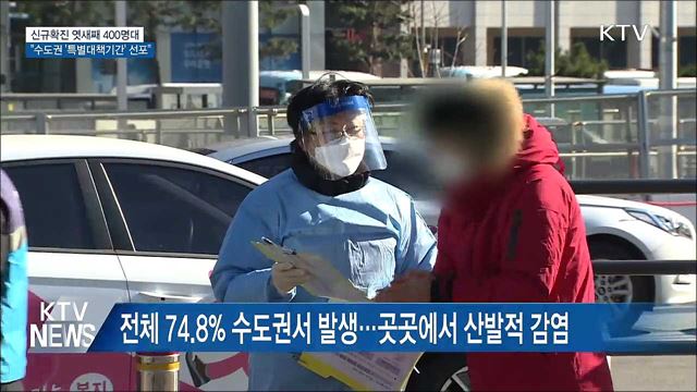 엿새째 400명대···"수도권 '특별대책기간' 선포"