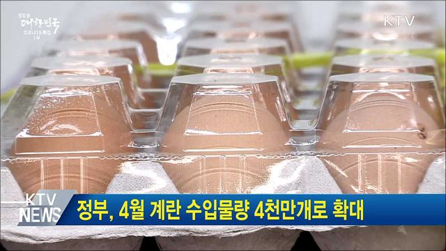 정부, 4월 계란 수입물량 4천만개로 확대