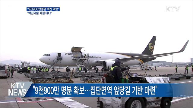 "9천900만명분 백신 확보···백신가뭄 사실 아냐"