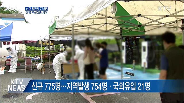 신규 775명···30세 이상 장병 AZ 접종 시작