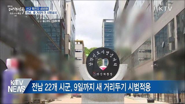 신규 488명···전남, 새 거리두기 시범실시